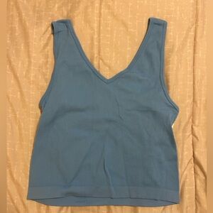 Brand new blue ribbed v neck tank